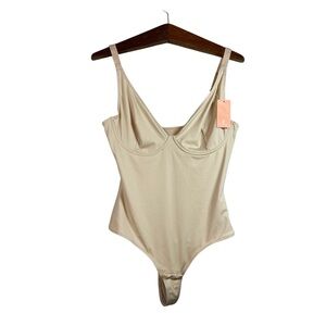 FeelinGirl Shapewear Bodysuit Tummy Control Slim Body Shaper Deep V-Neck NWT L